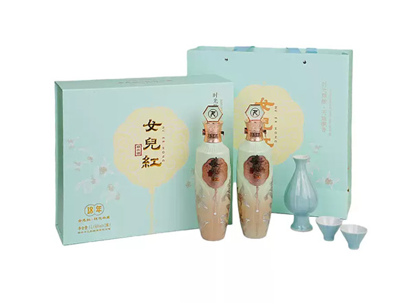 惠州黄酒回收女儿红18年黄酒十八年桂花林藏老酒500ml*2礼盒装