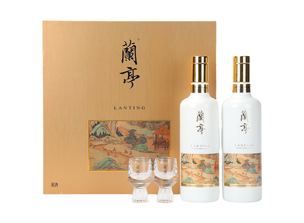 惠州会稽山兰亭黄酒回收国潮兰亭500ml*2礼盒装